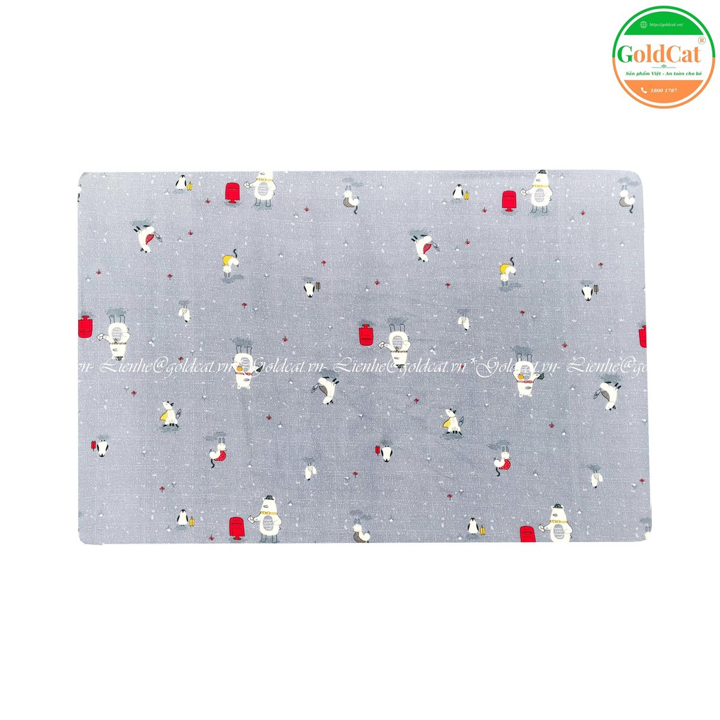 Drap/Ga chun bọc đệm cho bé Goldcat cotton lụa mềm mịn, ôm đệm kích thước 62x100cm cho cũi 70x110cm