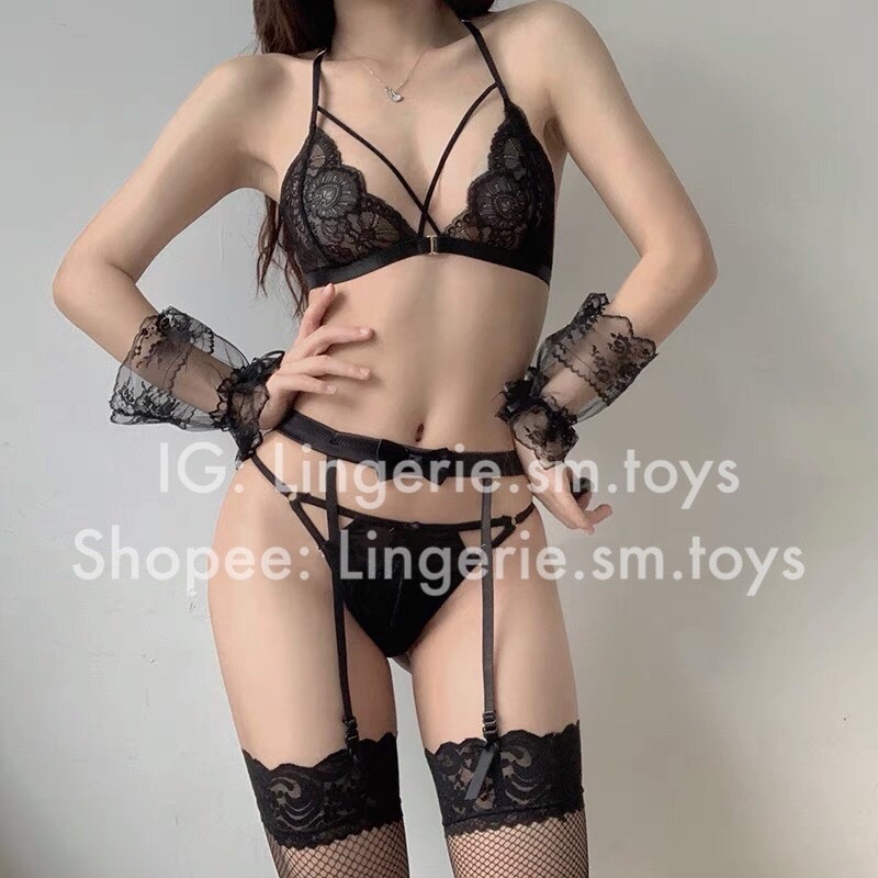 Nội Y Ren Garter Kèm Găng Tay Gợi Cảm • Cosplay Sexy • Nội Y Cao Cấp Quyến Rũ | BigBuy360 - bigbuy360.vn