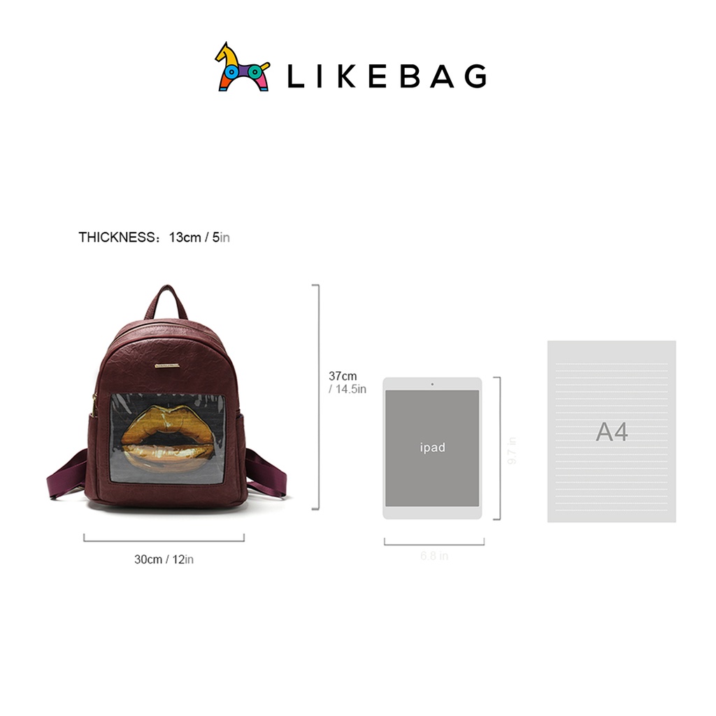 Balo da nam nữ đi học đi chơi LIKEBAG rộng rãi đựng vừa laptop 225XK7115 - LIBAGI