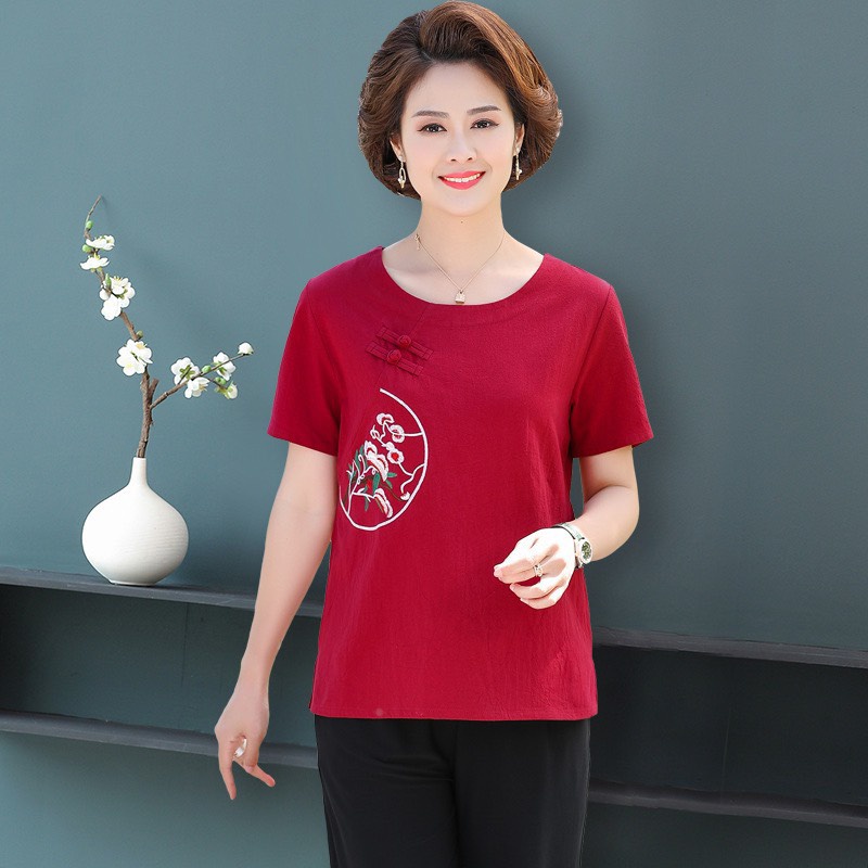 Áo Trung Niên MAI THY, Mẫu Áo Kiểu Nữ Form Rộng BigSize Tay Lỡ Họa Tiết Hoa Xinh Xắn Lịch Sự | Thời Trang Trung Niên U40