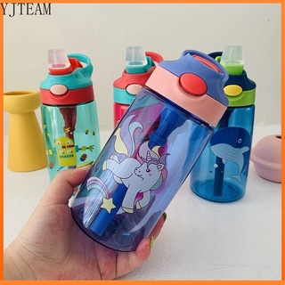 [NEW]Bình đựng nước hoạt hình cho trẻ em 480ml với ống hút Ly nước nhựa hình khủng long dễ thương 700ml + bộ cốc~369~