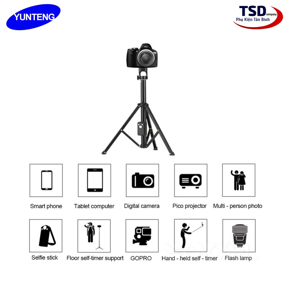 Gậy Tripod 3 Chân YUNTENG VCT-1688 - Gậy Chụp Hình Điện Thoại, Máy Ảnh | BigBuy360 - bigbuy360.vn