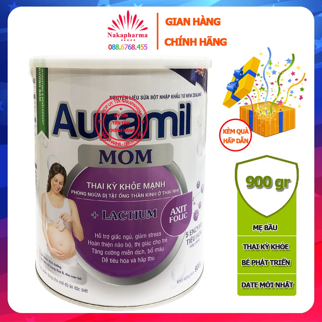 [KÈM QUÀ] Sữa bầu Auramil Mom -  Dinh dưỡng cho thai kỳ khỏe mạnh, thai nhi phát triển