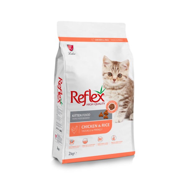 Thức ăn hạt mèo Reflex Kitten vị gà gói 2kg (dưới 12 tháng)
