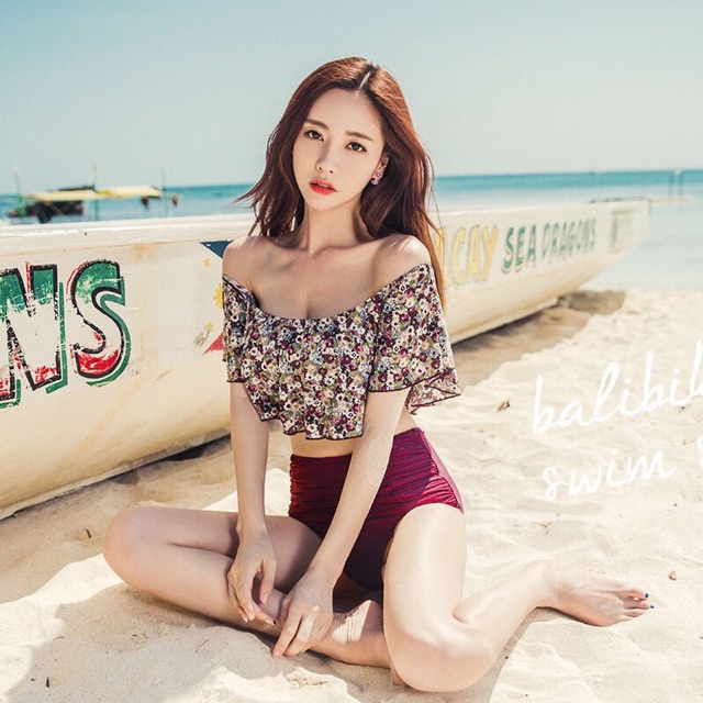 [CUỐI CÙNG] Bộ Bơi Đồ Bơi Áo Bèo Bẹt Vai Quần Cạp Cao Size L- XL (48-62kg) - Lucky Girl shop | BigBuy360 - bigbuy360.vn