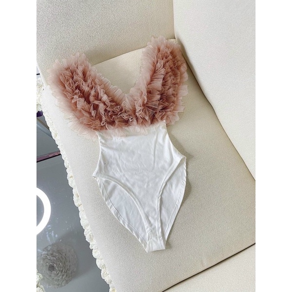 Áo body suit phối lưới