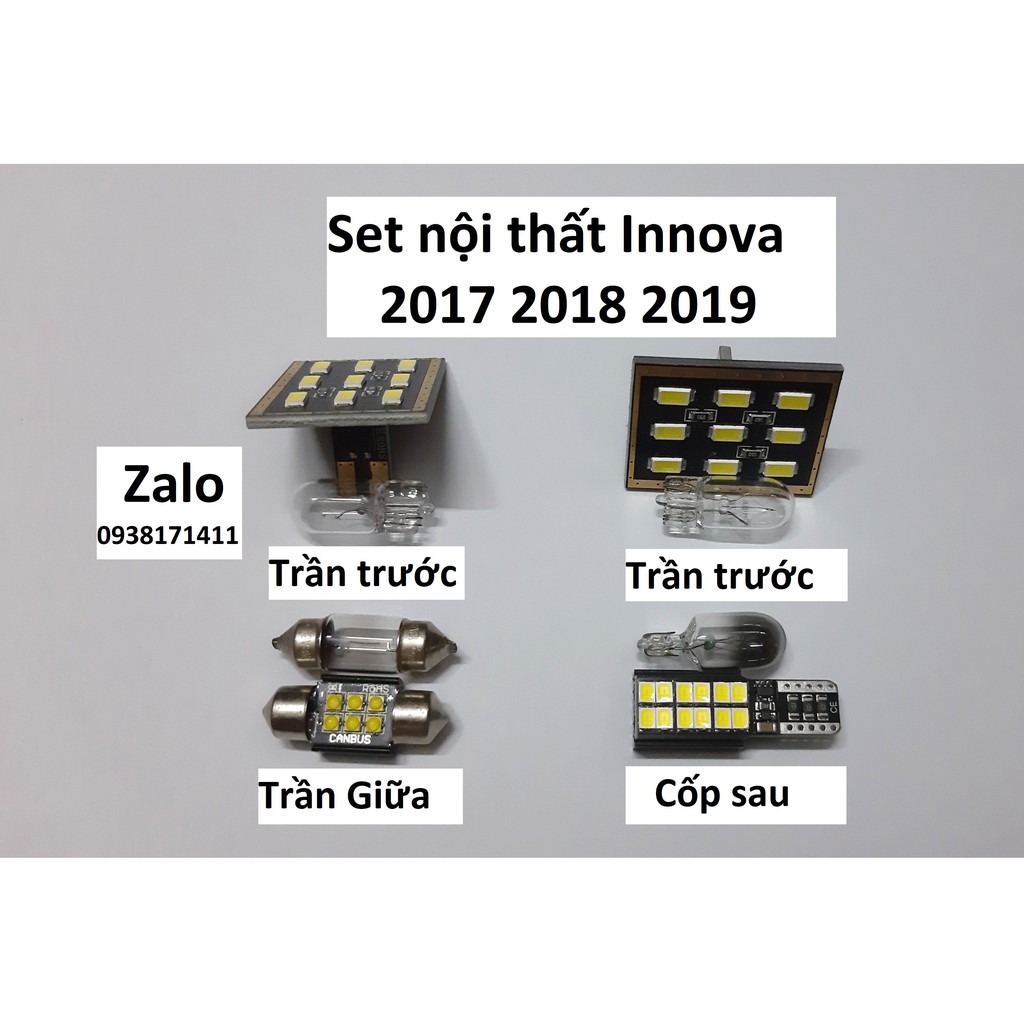 [Mã LIFEAUMAY giảm 10% tối đa 30k đơn 150k] Innova 2017 2018 2019 bộ led nội thất đờ mi lăng téc