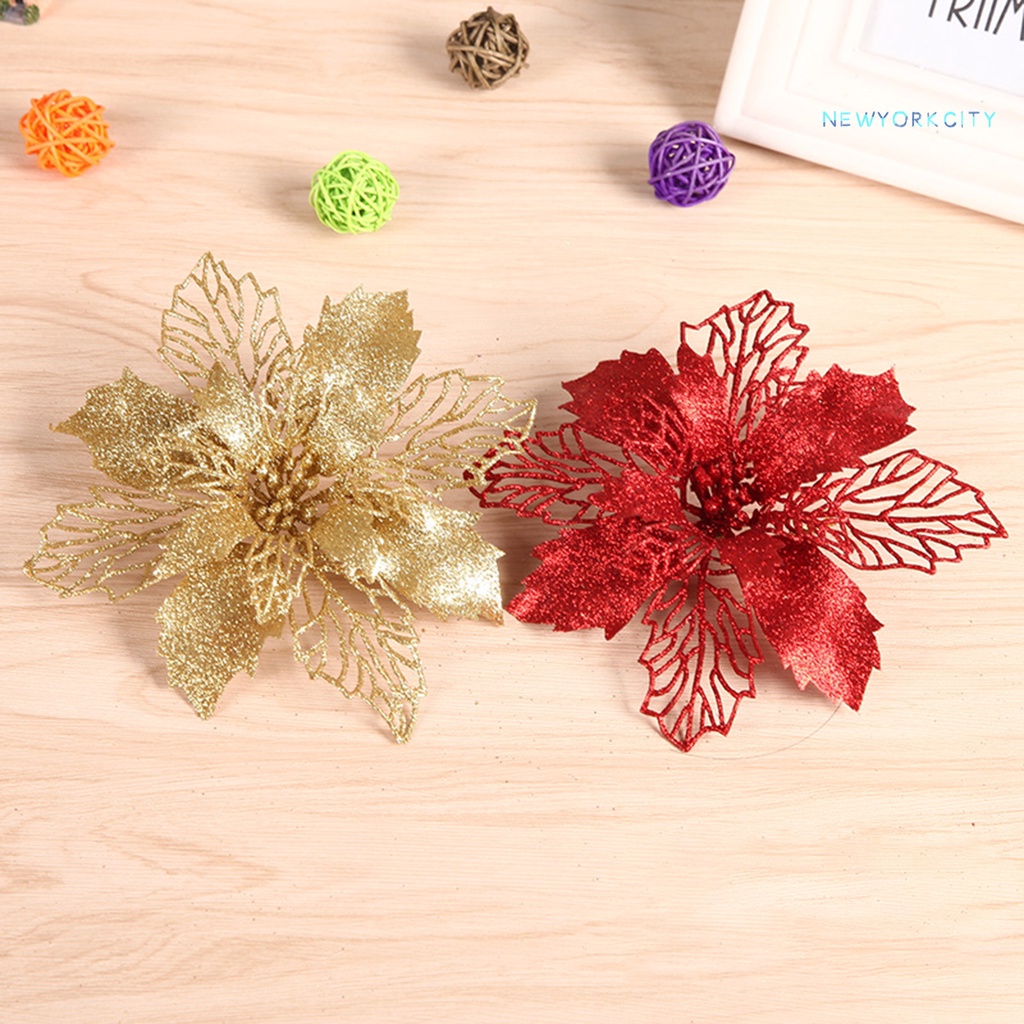 Hoa Giả Lấp Lánh Không Phai Màu Trang Trí Giáng Sinh