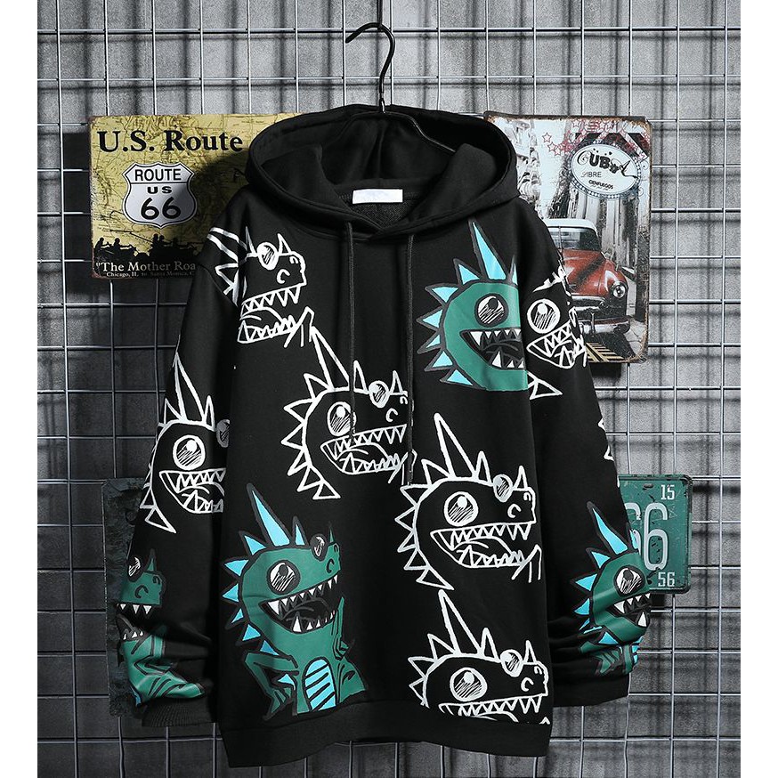 ÁO KHOÁC HOODIE NÓN NAM NỮ MÀU CAM VẢI NỈ UNISEX NAM NỮ KHỦNG LONG CƯỜI | BigBuy360 - bigbuy360.vn
