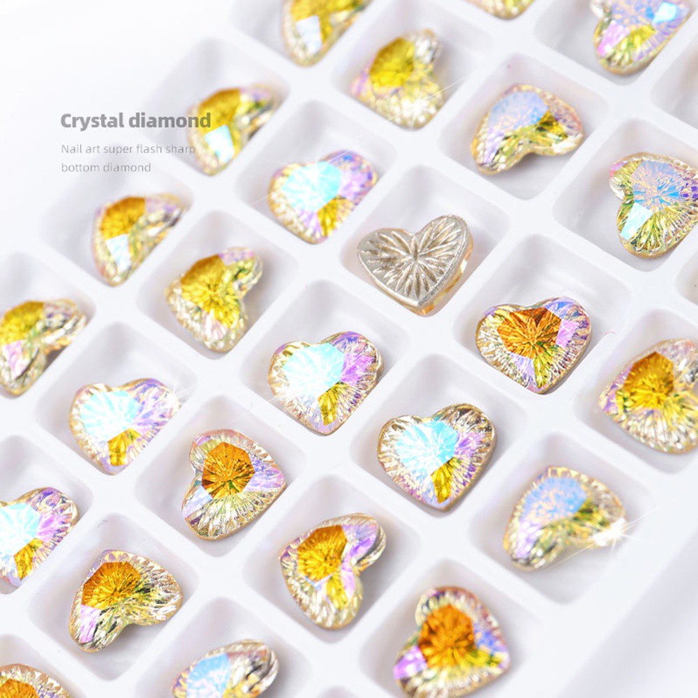 (Hàng Mới Về) Phụ Kiện Trang Trí Móng Tay Nghệ Thuật Họa Tiết Hình Học / Trái Tim / Giọt Nước 3D Diy Mihan1