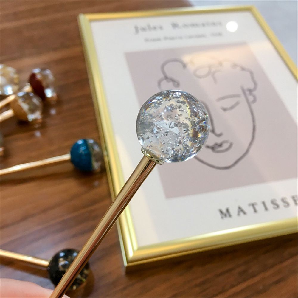 Trâm Cài Tóc Bằng Nhựa Resin Lấp Lánh Thời Trang Cho Nữ|Foil Tròn / Nhiều Màu