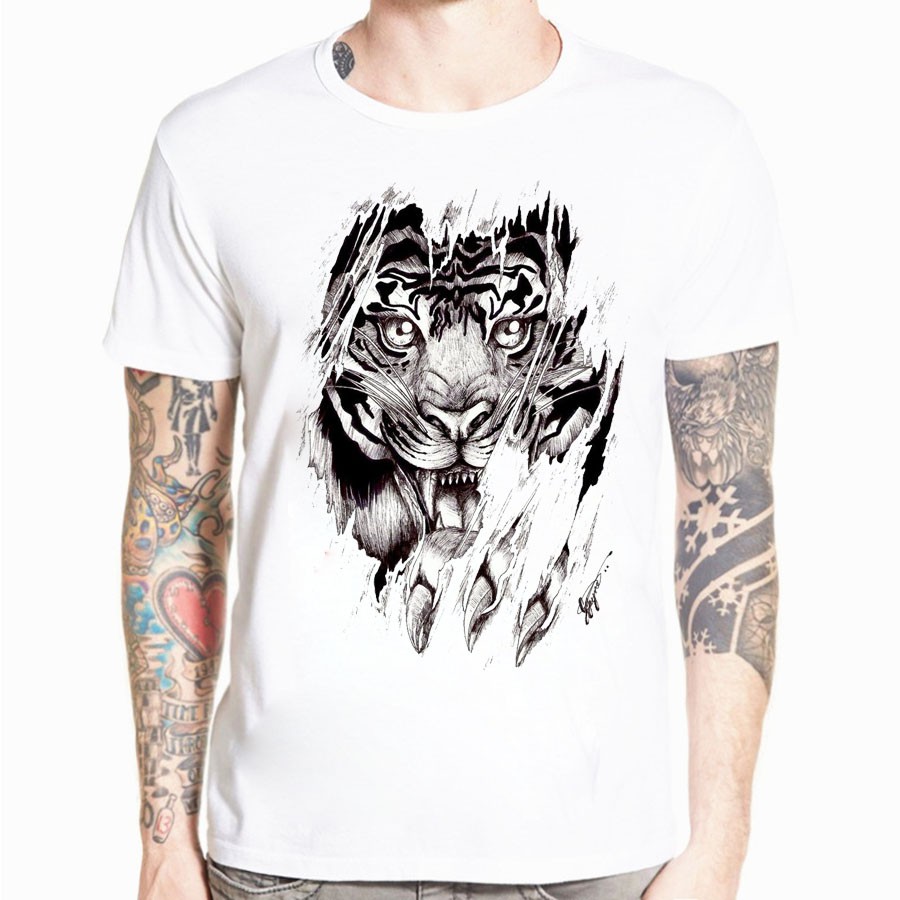 Áo thun Nam AZ - In hình Cọp Tiger 3D - Form Rộng BIGSIZE F456