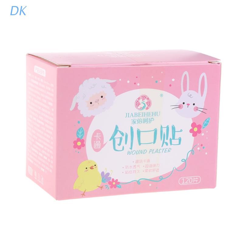 Hộp 120 Băng Cá Nhân Mini Chống Thấm Nước Thoáng Khí Họa Tiết Hoạt Hình Dễ Thương Cho Bé