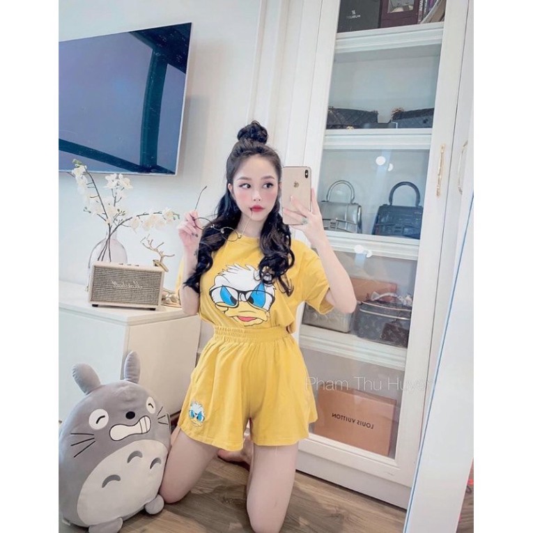 Set Đồ Nữ Set Cộc Tay Hè Vịt Chất Cotton Cực Xinh | BigBuy360 - bigbuy360.vn