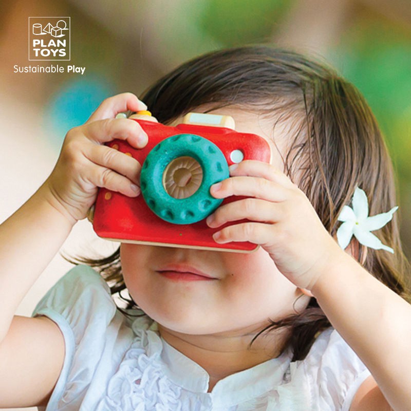 Máy ảnh mô phỏng trẻ em PlanToys Thái Lan kính vạn hoa đa lăng đồ chơi nhập khẩu đạo cụ 3y +