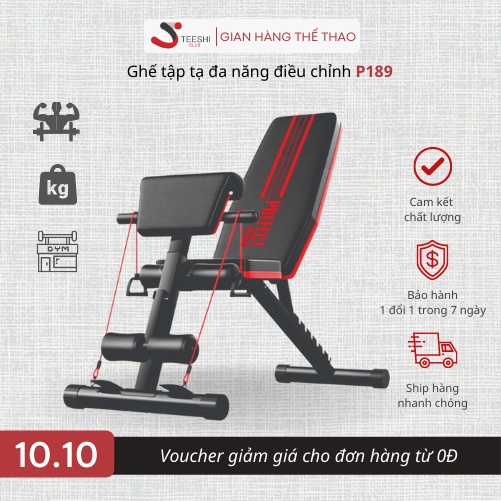 Ghế tập tạ đa năng, tập gym, ghế nằm đẩy tạ , gấp gọn P189 (1 đổi 1 trong 7 ngày)