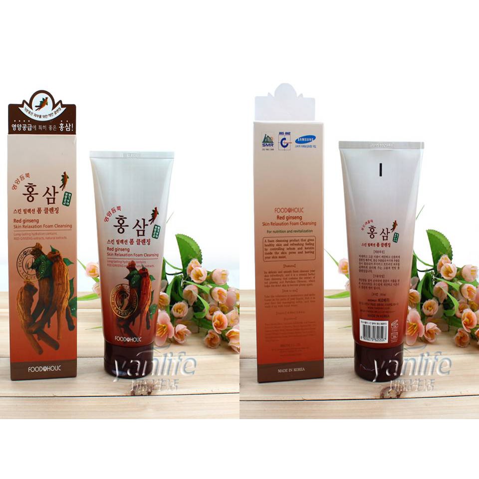 Sữa Rửa Mặt Hồng Sâm Red Ginseng Skin Relaxation Foam Cleansing 180ml