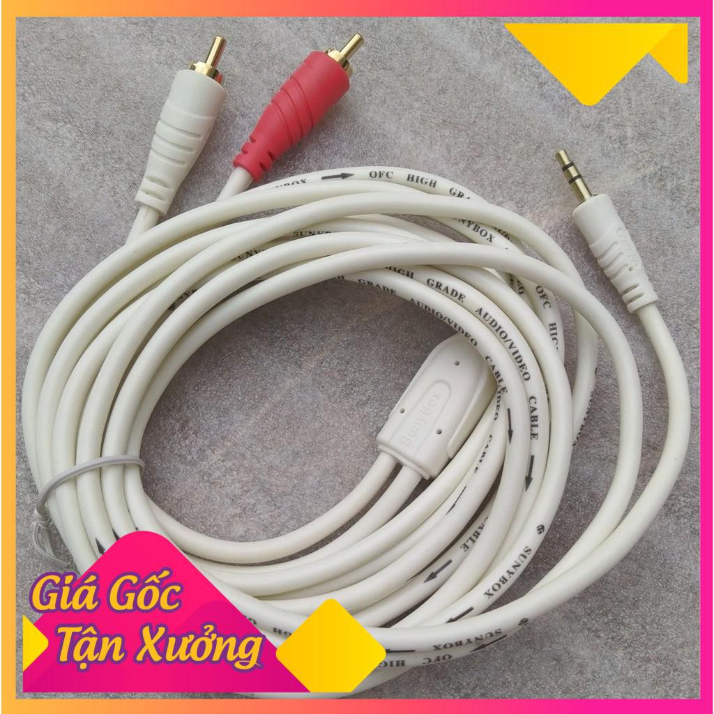 Dây kết nối âm thanh 1 đầu 3.5 ra hoa sen