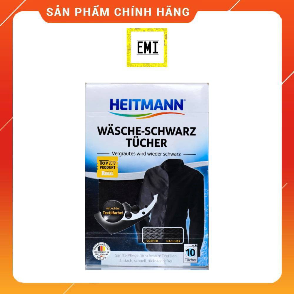 Giấy giặt nhuộm lại quần áo đen HEITMANN, giúp quần áo đen bạc màu lên màu đẹp - Hàng Đức