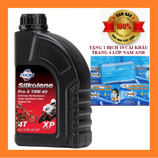 Nhớt Fuchs Silkolene Pro 4 10W40 XP 1L tổng hợp 100% - Dầu bôi trơn Silkolene