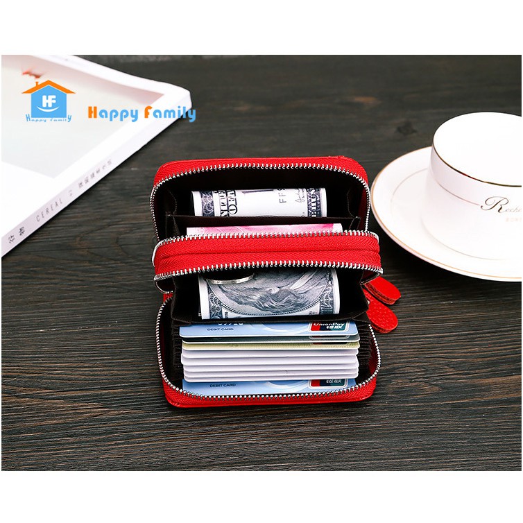 Ví bóp mini da để card nhiều ngăn cao cấp