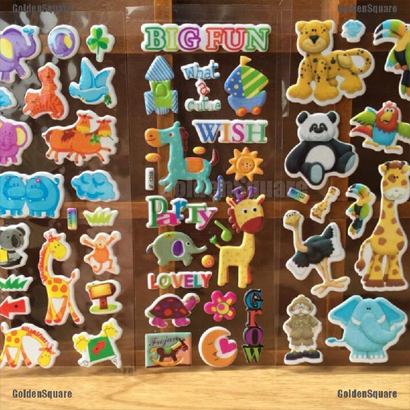 Set 10 Sticker Hoạt Hình 3D Cổ Điển
