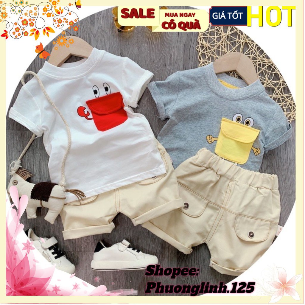 SBT2217 SET ÁO COTTON TÚI HỘP HÌNH CUA BT