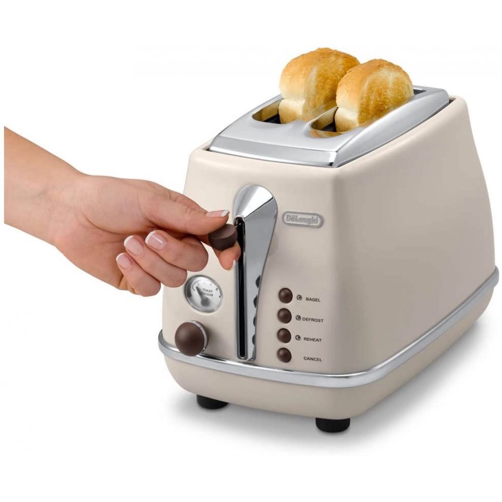 Máy nướng bánh mì DELONGHI Icona Vintage CTOV 2103.BG màu be, công suất 900W