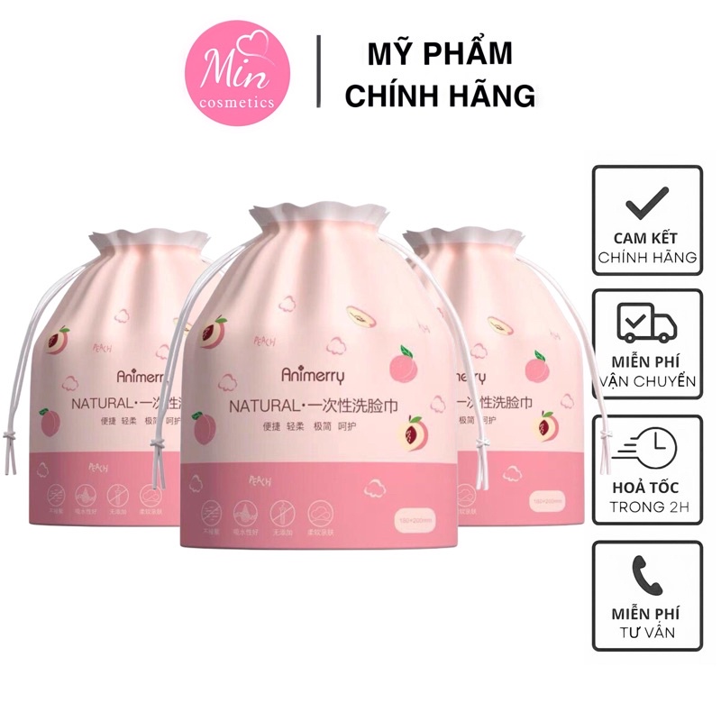 Khăn mặt khô Animerry dùng 1 lần lau khô, lau ướt , Giấy lau mặt dùng một lần