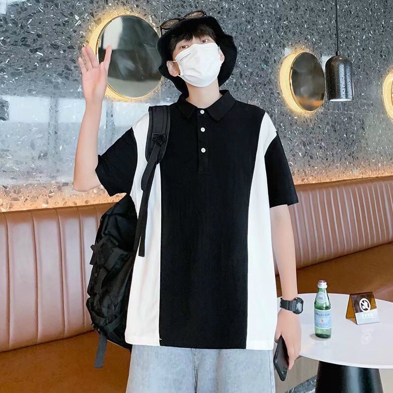 Áo Thun Unisex Cổ Bẻ Form Rộng Tay Lỡ