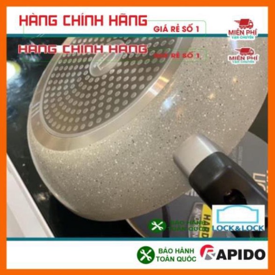 CHẢO ĐÁ LOCK&LOCK COOKPLUS HARD 6223-22CM, lòng chảo làm bằng chất teflon cap cấp