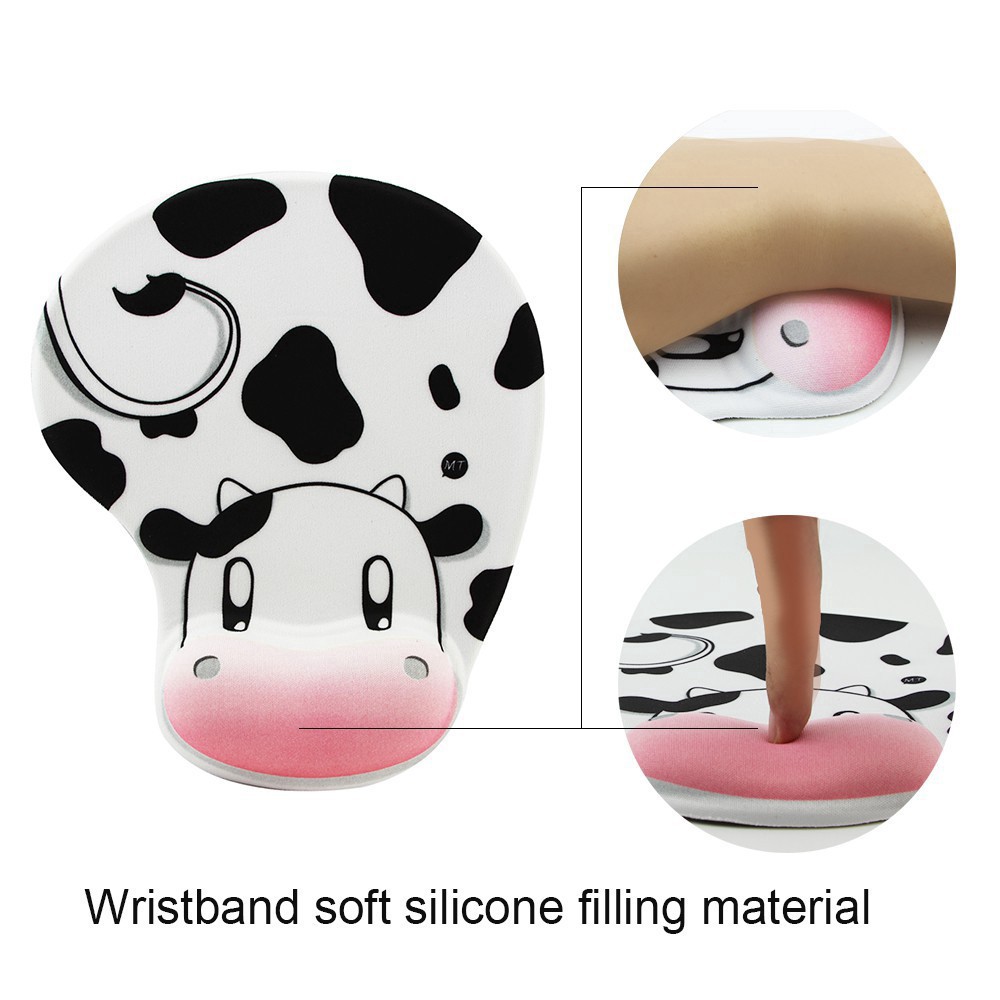 Miếng Lót Chuột Máy Tính Bằng Silicone Hình Hoạt Hình Đáng Yêu