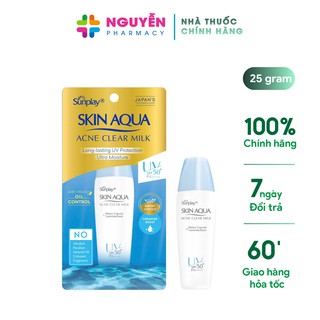 Sữa chống nắng dưỡng da ngừa mụn Sunplay Skin Aqua Acne Clear SPF 50+ PA++++ 25g