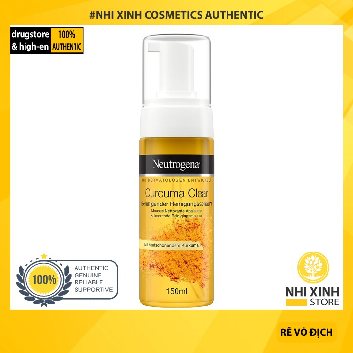 Sữa Rửa Mặt Tạo Bọt Từ Nghệ Neutrogena Calme Curcuma Mousse Nettoyante 150ml