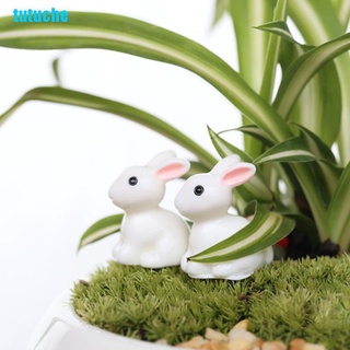 Set 2 Đồ trang trí Thỏ Mini Trang Trí Sân Vườn