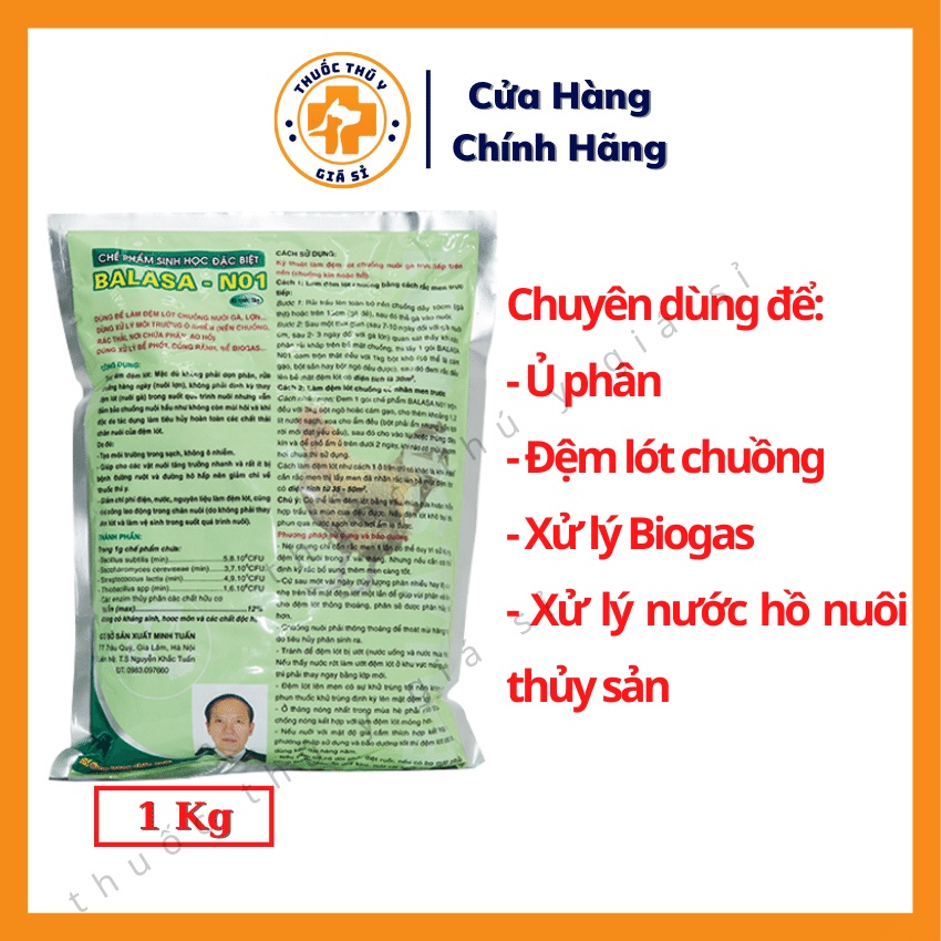 Chế Phẩm Sinh Học Balasa N01, Men Vi Sinh Ủ Phân, Lót Chuồng, Khử Mùi Hầm Biogas, Bể Phốt - Thú Y Giá Sỉ