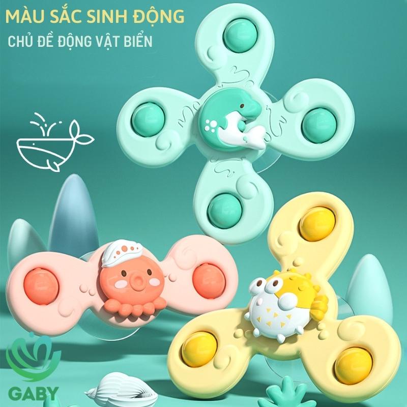 Con quay spinner dính tường bằng nhựa cao cấp GABY bộ 3 con quay siêu bền chủ đề sinh vật biển