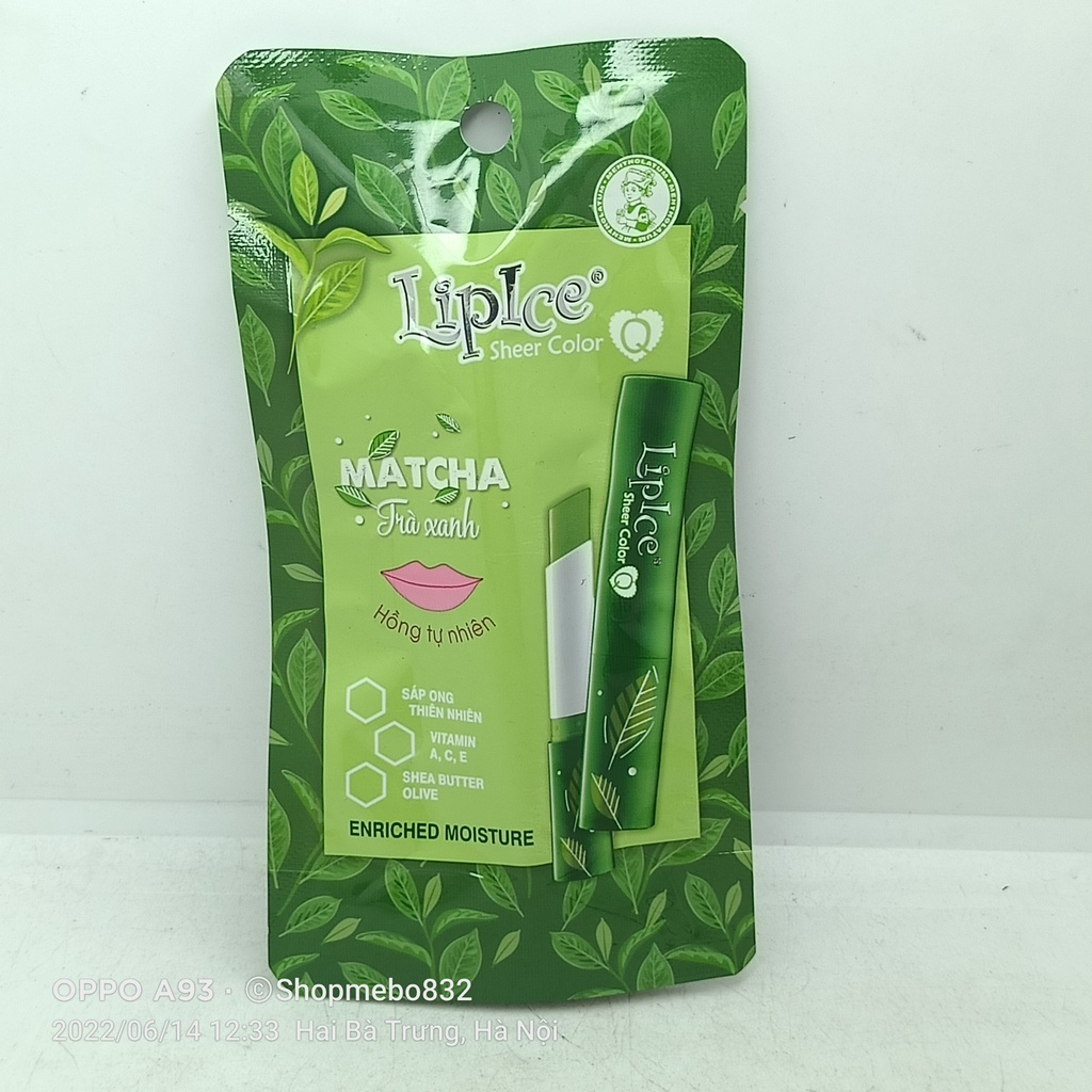 Son dưỡng Lipice sheer color màu hồng hương trà xanh và socola