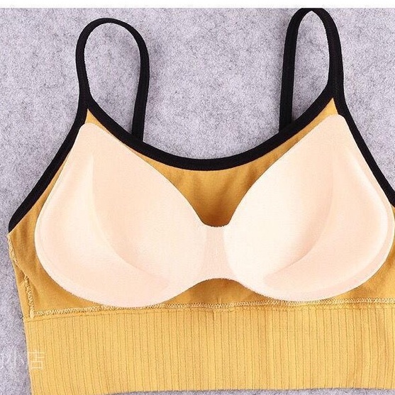 Áo bra 2 dây chất gân tăm thể thao cá tính, kèm mút mỏng đẩy ngực HLBOUTIQUE B536