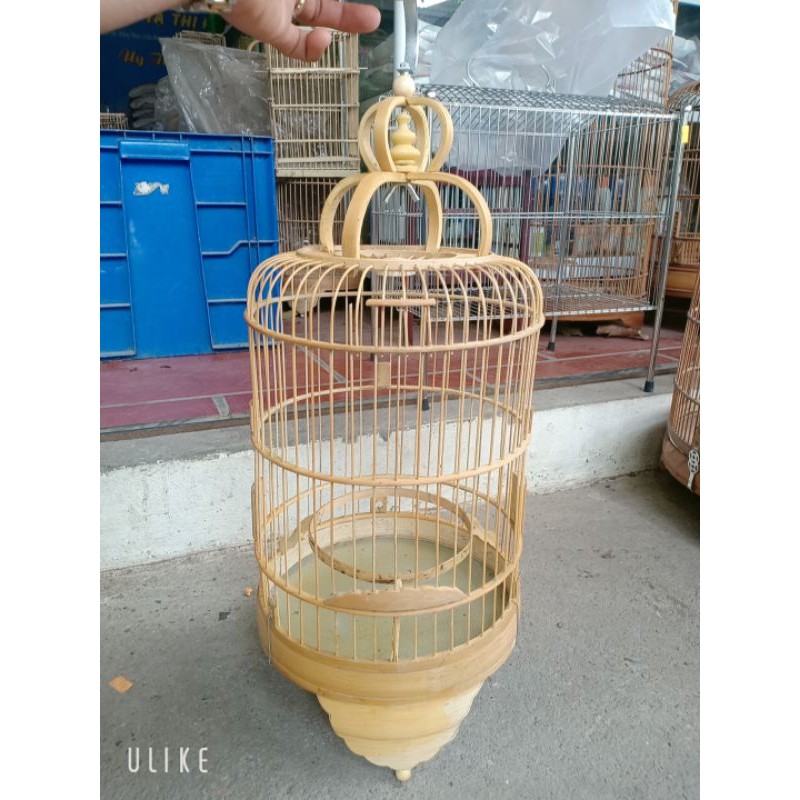 Lồng chim khuyên bằng tre Full phụ kiện 20x35x20cm