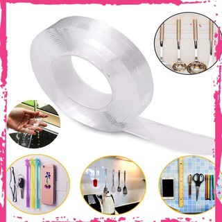 Băng dính đa năng 2 Mặt Dài 3m [Dán Cực Chắc - Tái Sử dụng] Keo Trong Suốt