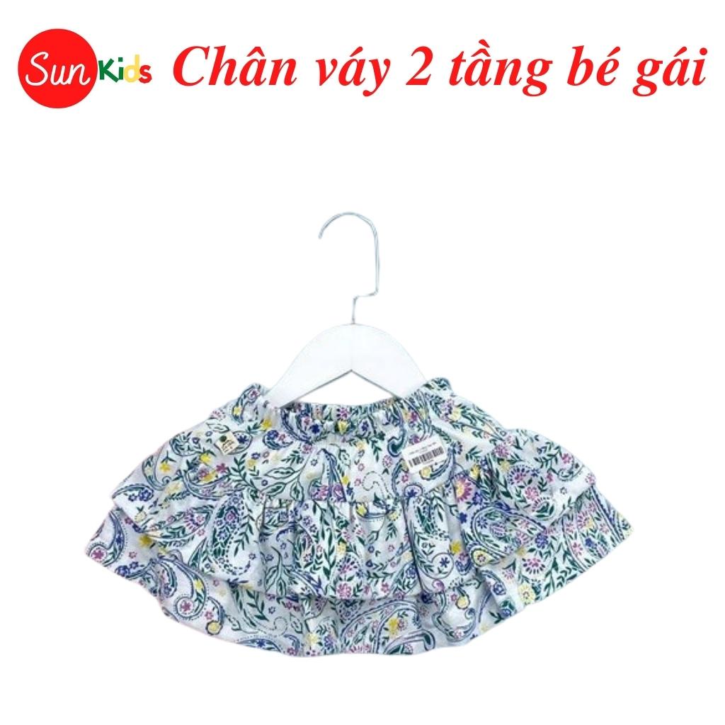 Chân váy cho bé, đầm bé gái 2 tầng, chất cotton, có quần đùi trong, size 1-5 - SUNKIDS