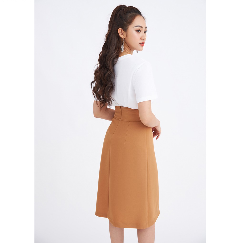 Chân váy dài 92WEAR 2 màu, đủ size, cạp cao vạt lệch JDA1533 | BigBuy360 - bigbuy360.vn