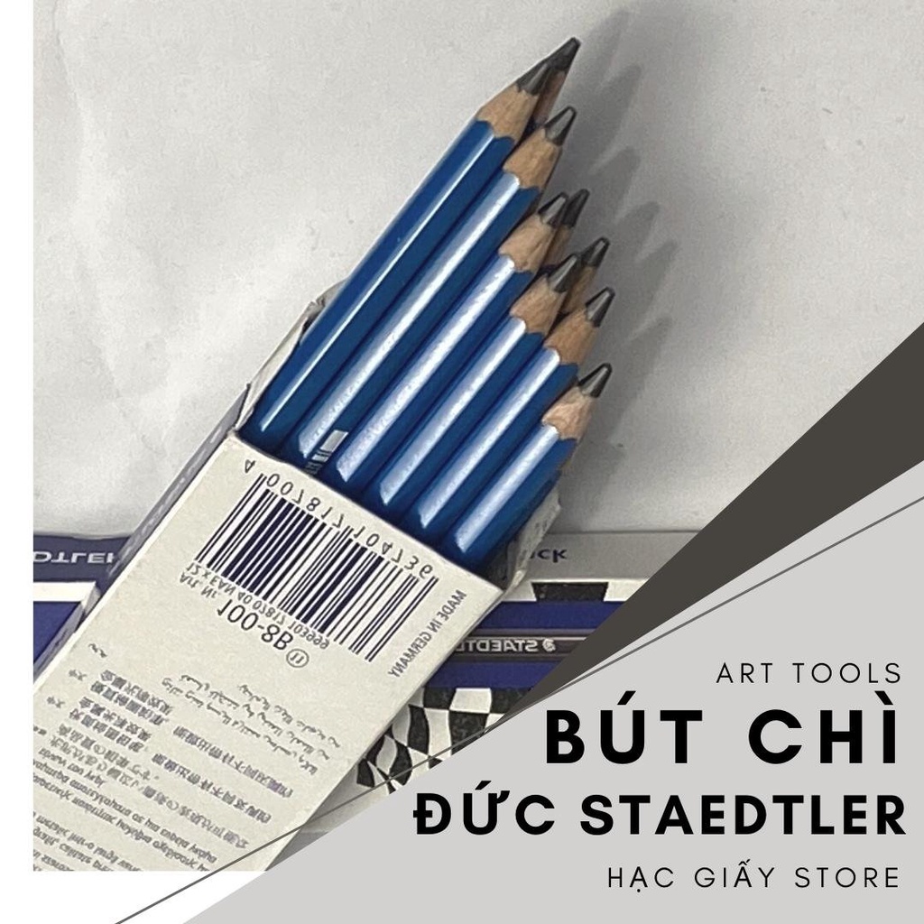 Bút chì Đức Staedtler CHÍNH HÃNG 2 màu Xanh-Đen từ HB đến 8B