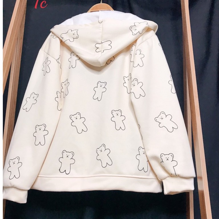 Áo Khoác Hoodie ZIp In Hình Thú Ngộ Nghĩnh Unisex Nam Nữ Form Rộng Ulzzang | BigBuy360 - bigbuy360.vn