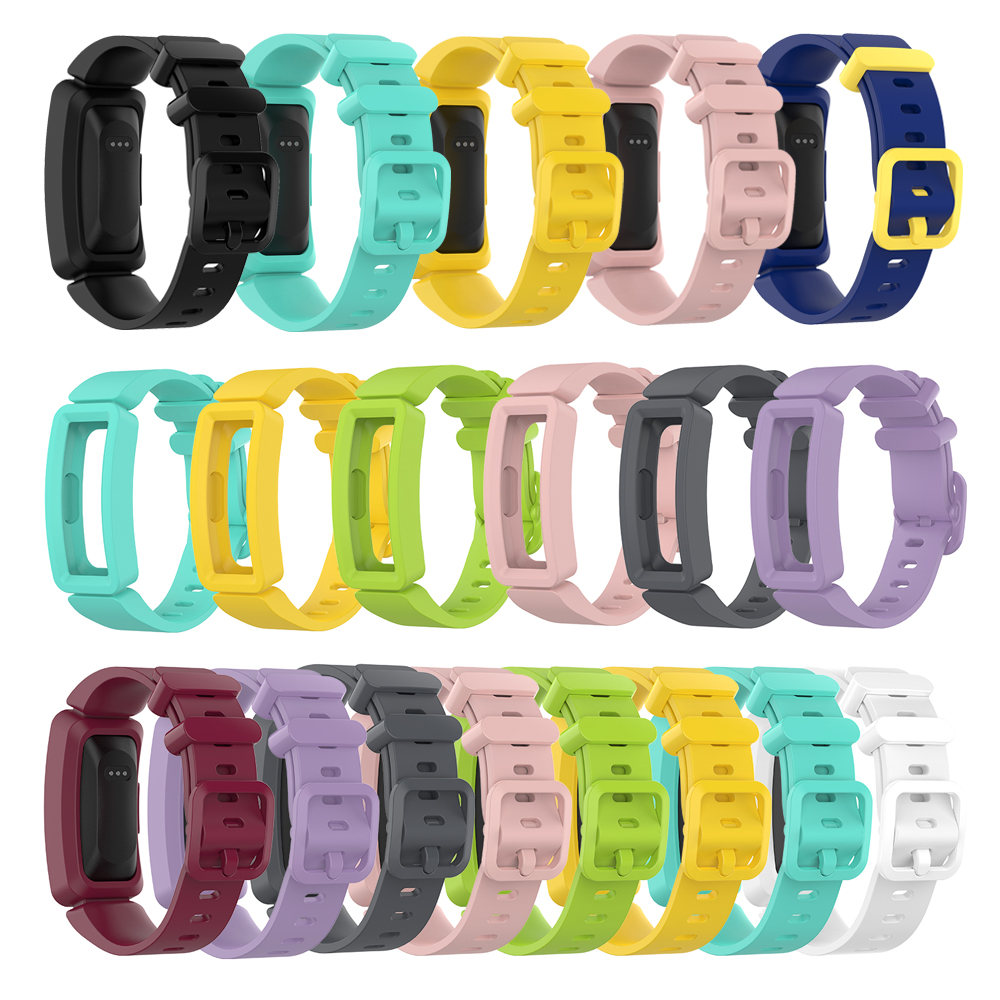 Dây Đeo Thay Thế Cho Đồng Hồ Fitbit Ace 2 Inspire Hr Bằng Silicon Mềm Màu Hồng / Tím / Vàng