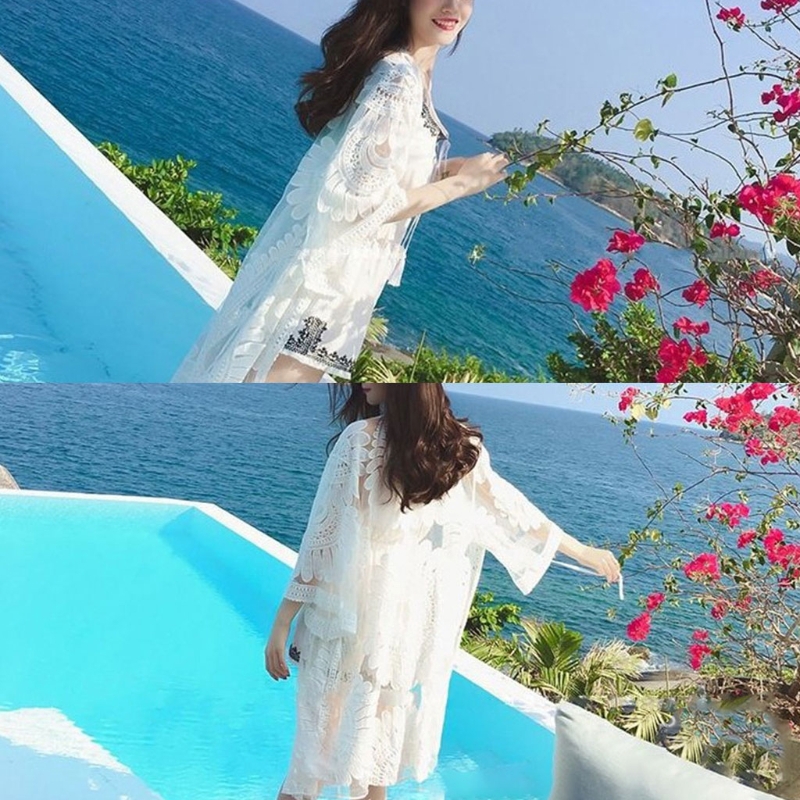 Áo khoác đi biển chống nắng thêu họa tiết thời trang cho nữ | BigBuy360 - bigbuy360.vn