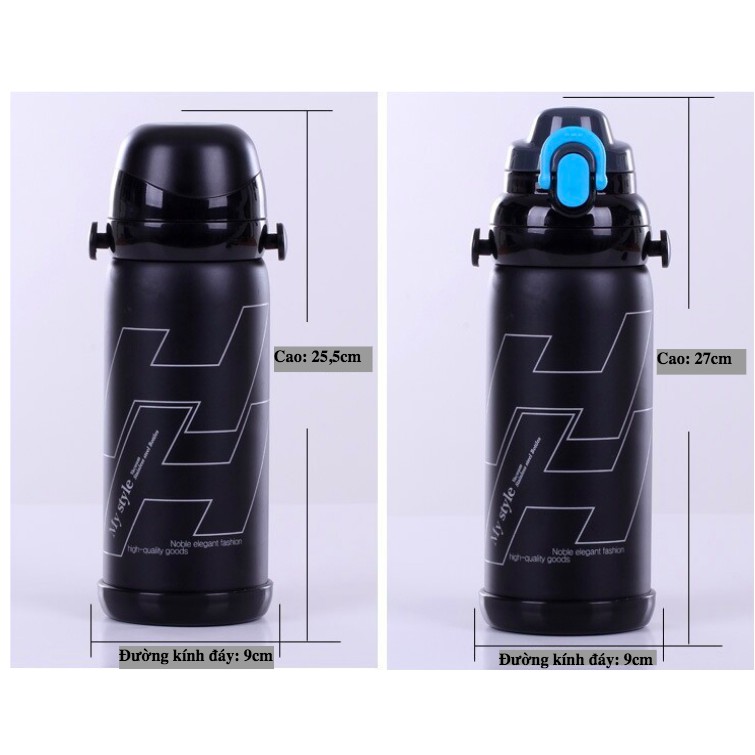 Bình nước giữ nhịệt cao cấp bằng inox 304 chống gỉ 800ml