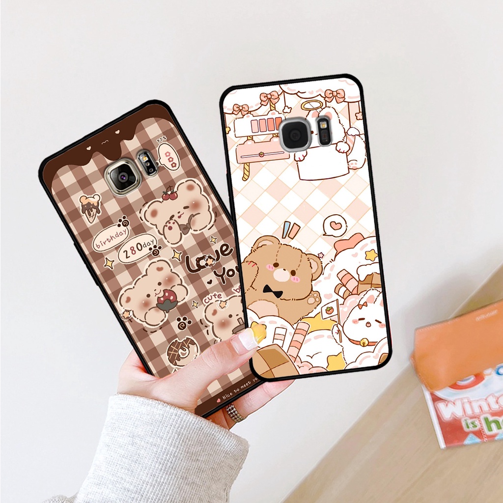 Ốp lưng Samsung Note 5 - S6 - S6 Edge - S7 - S7 Edge in hình caro gấu thỏ dễ thương