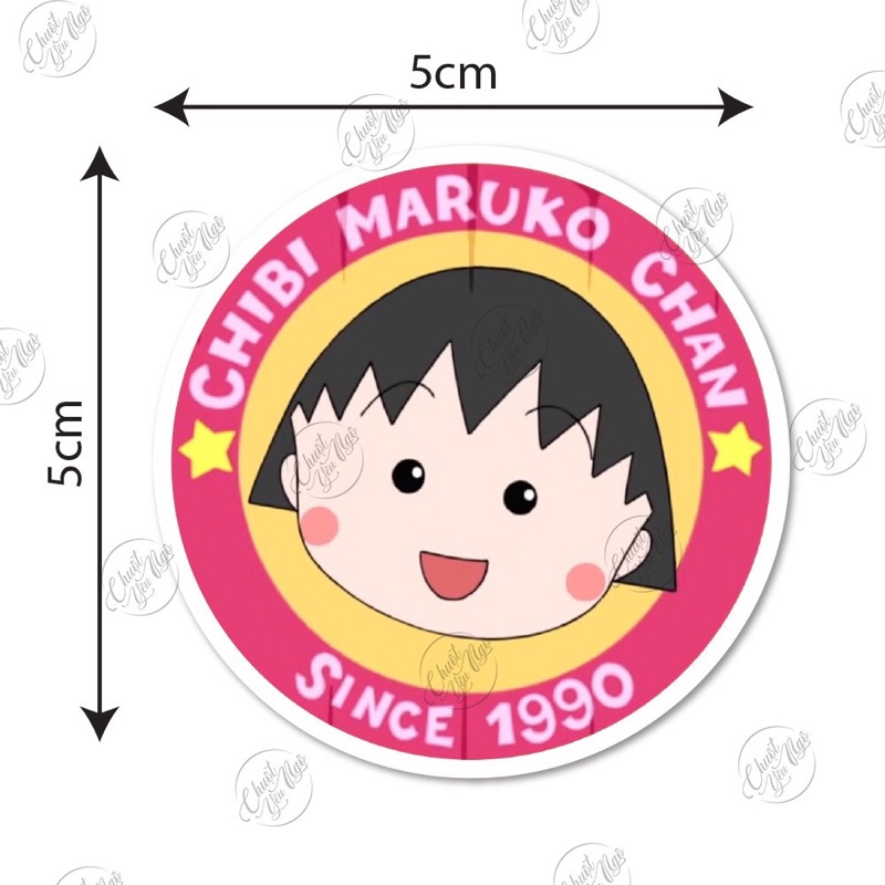 Combo 30/60 sticker hình dán decal trang trí chống nước Nhóc Maruko/Chibi/Maruko-chan dễ thương NT 56